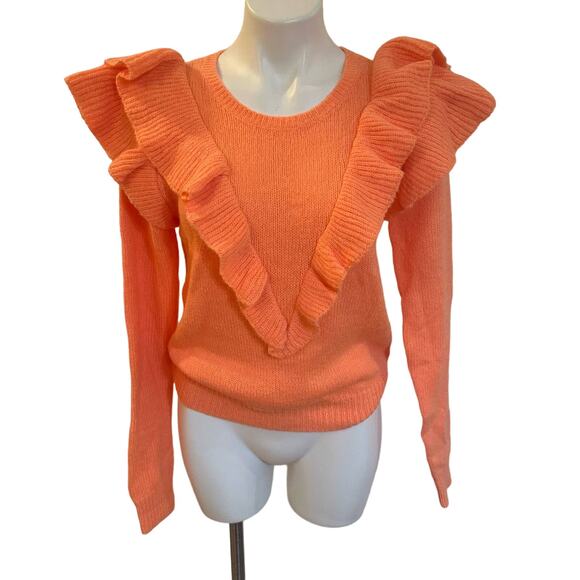 Lilly Pultizer Ruffle Front Sweater sz S Marceline Ruffle Sweater - Picture 1 of 7